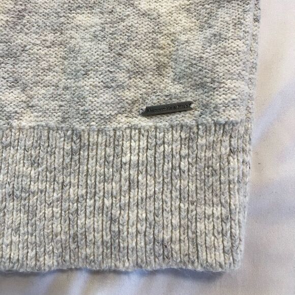 Abercrombie & Fitch Mock Neck Sweater | Fair Isle Heather Gray Multicolor - Picture 9 of 10